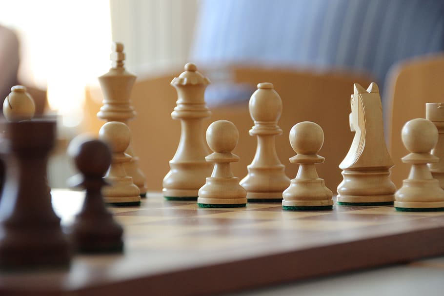 blanco, marrón, madera, juguete de ajedrez, Piezas, Tablero de ajedrez, ajedrez, piezas de ajedrez, tablero de juego, figuras