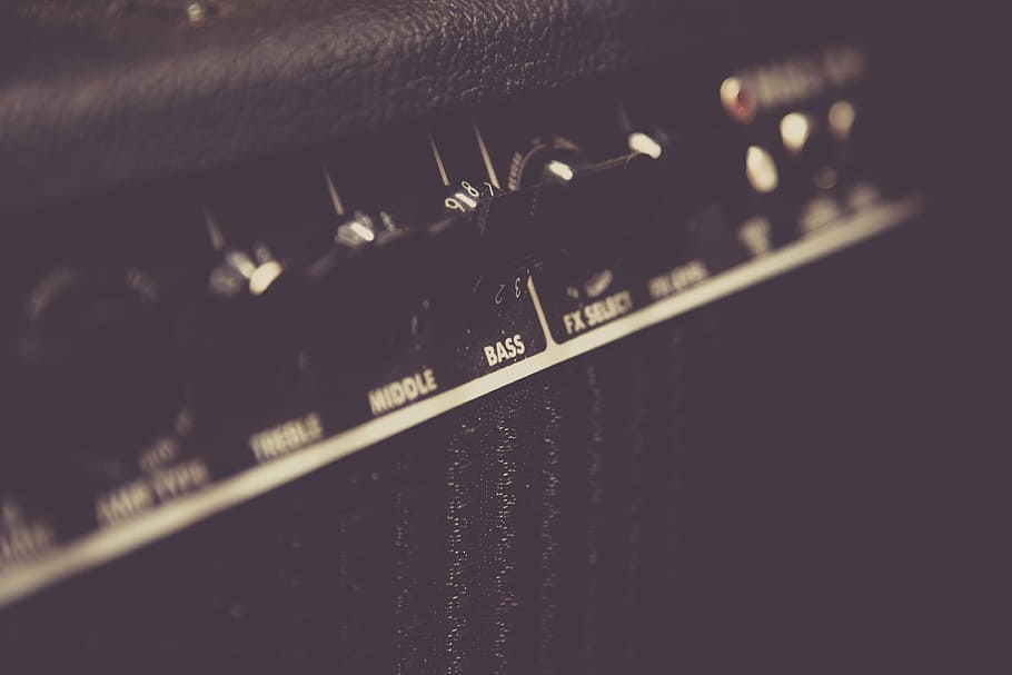 close, black, amplifier, switches, music, close up, live, stage, volume, bass