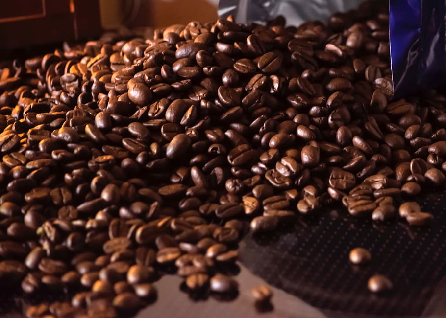 Biji kopi, kacang, coklat, kopi, bahan, panggang, kafein, minuman, kopi - Minuman, kafe