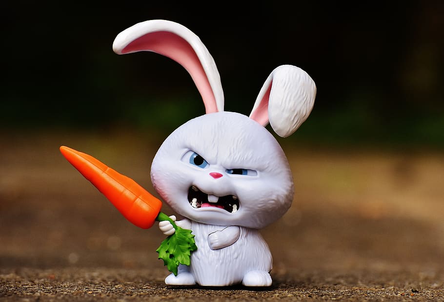 hare, evil, snowball, film character, pets, funny, cute, animal, toys, children