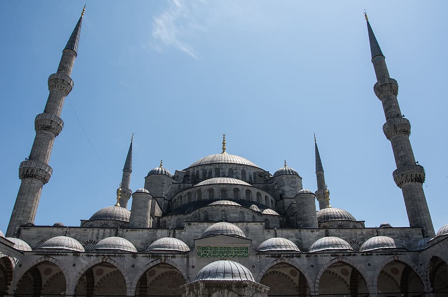 hagia sophia, istanbul, turkey, mosque, islam, minaret, religion, landmark, places of interest, building
