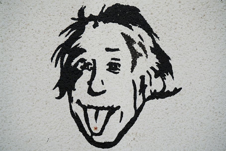 albert einstein, science, painting, drawing, pictures, graffiti, wall, mathematics, physics, energy