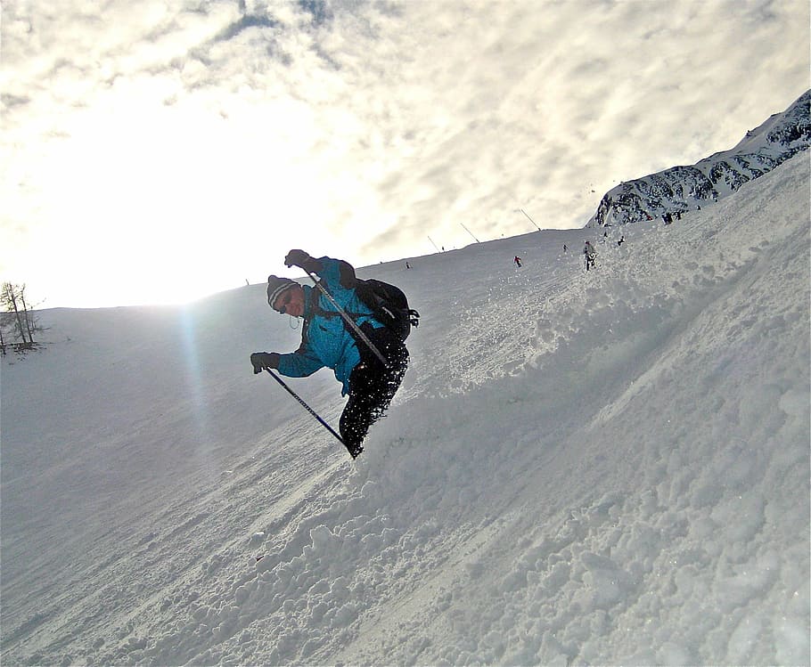 ski, ski lereng, olahraga musim dingin, salju, musim dingin, suhu dingin, olahraga ekstrim, olahraga, panjang penuh, gunung