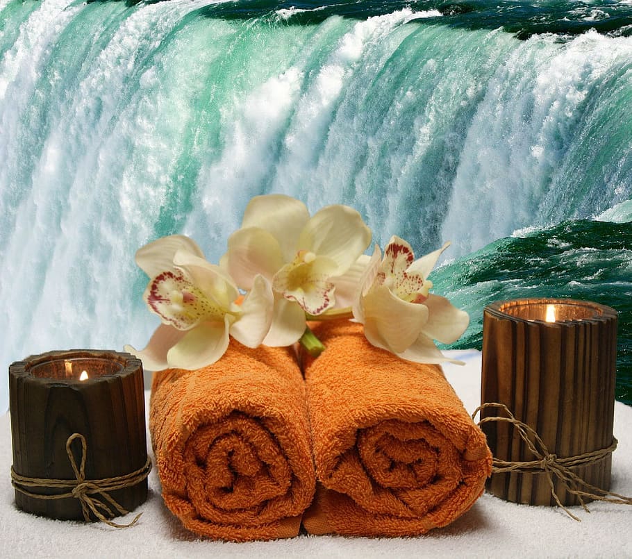 two, towel, candles, wellness, relaxation, relax, spa, relaxing, recovery, rest