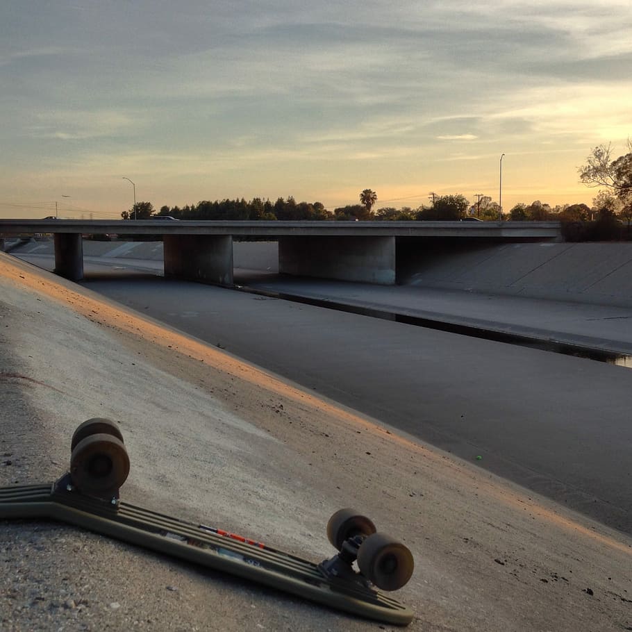Skate, Skateboard, Los Angeles, Globe, bantam, transportasi, awan - langit, matahari terbenam, langit, di luar ruangan