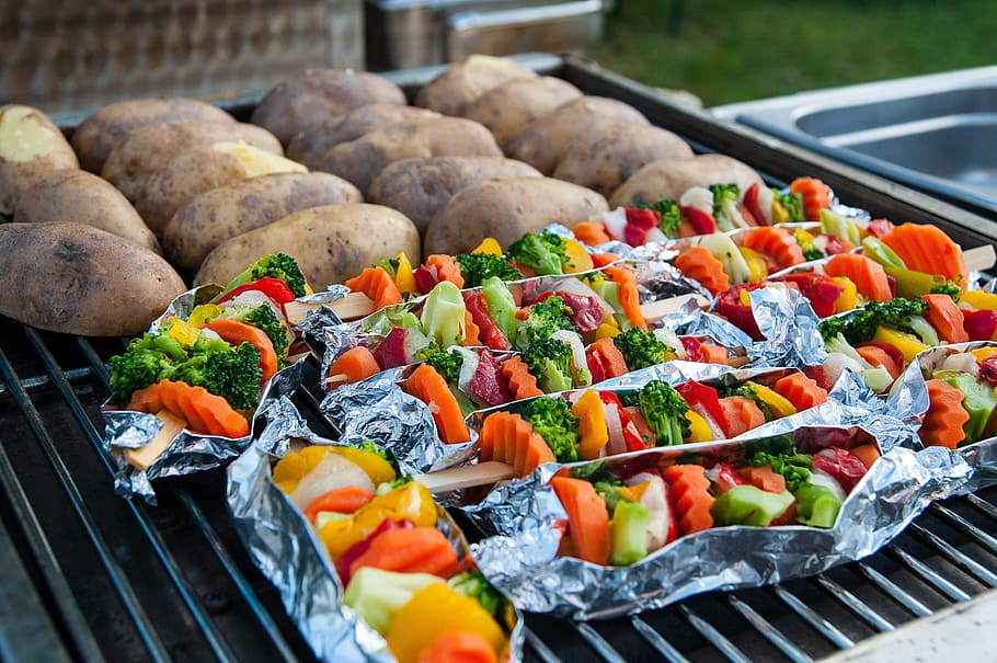 vegetable skewers, grill, barbecue, vegetarian, food, vegan, vegetables, grilled, party, frisch