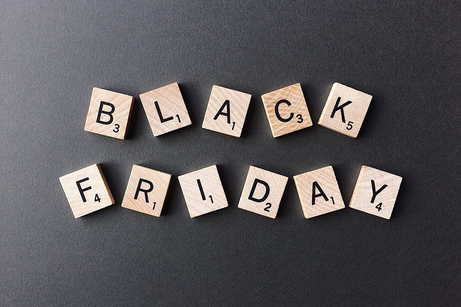 scrabble tiles, forming, black, friday signage, black friday, shopping, sale, retail, discount, offer