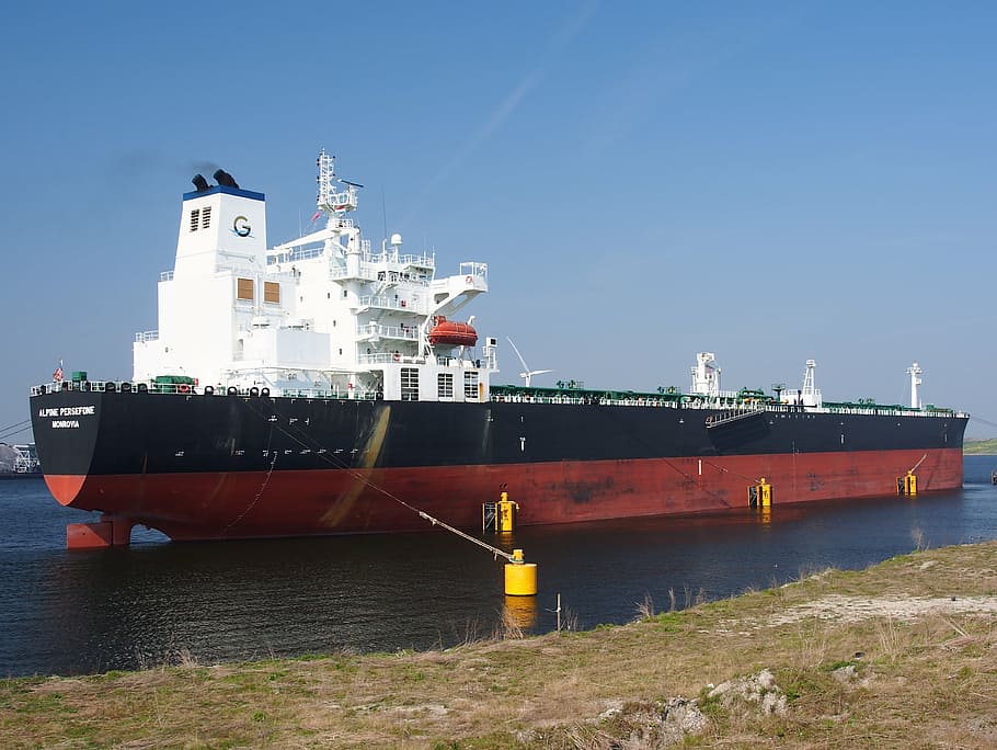 alpine, persefone, monrovia, oil tanker, vessel, freighter, ship, port of amsterdam, nautical vessel, transportation