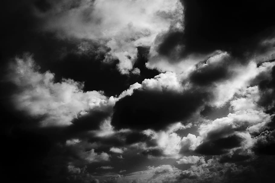 sky, clouds, black and white, cloud - sky, cloudscape, beauty in nature, backgrounds, scenics - nature, nature, dramatic sky