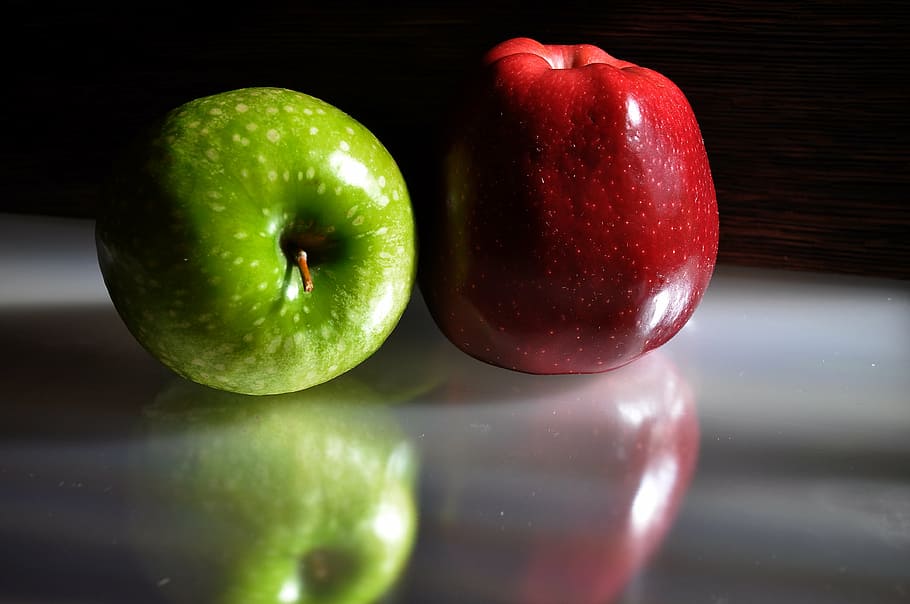 apple, fruit, green apple, red apple, apple - Fruit, food, freshness, dieting, healthy Eating, vegetarian Food