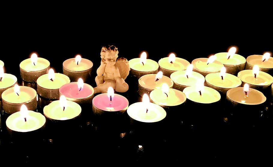 Mourning, Candles, Angel, commemorate, candlelight, death, bill, memory, light, consolation