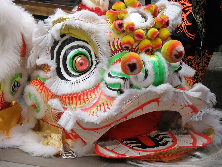dragon, chinese new year, dance, costume, representation, animal representation, art and craft, creativity, multi colored, chinese dragon