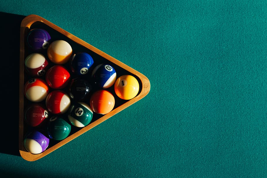緑, テーブル, ビリヤードキュー, ビリヤードボール, 緑のテーブル, 誰も, 時間, 趣味, ボール, ゲーム