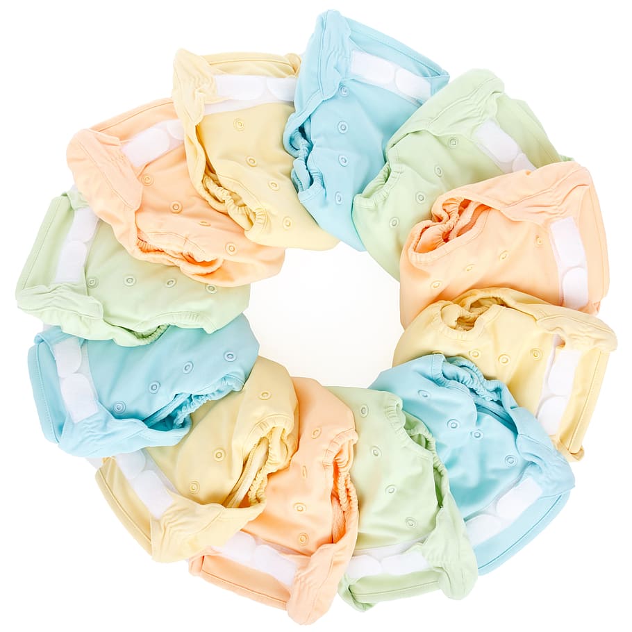 assorted-color washable diapers, Cloth, Clothing, Color, Colorful, baby, comfort, diaper, ecologic, ecological