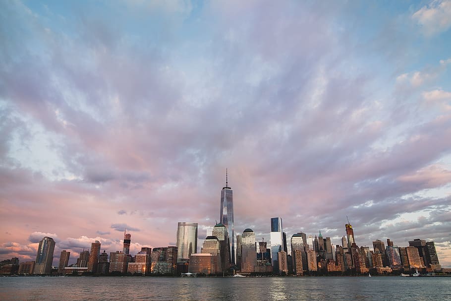 kekaisaran bangunan negara fotografi, new york city, waterfront, skyline, new york, nyc, manhattan, cityscape, amerika serikat, sungai