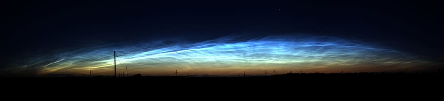 noctilucent clouds, at night, bright, ice particles, clouds, ice veil, weather phenomenon, night clouds, sky, cloud phenomenon