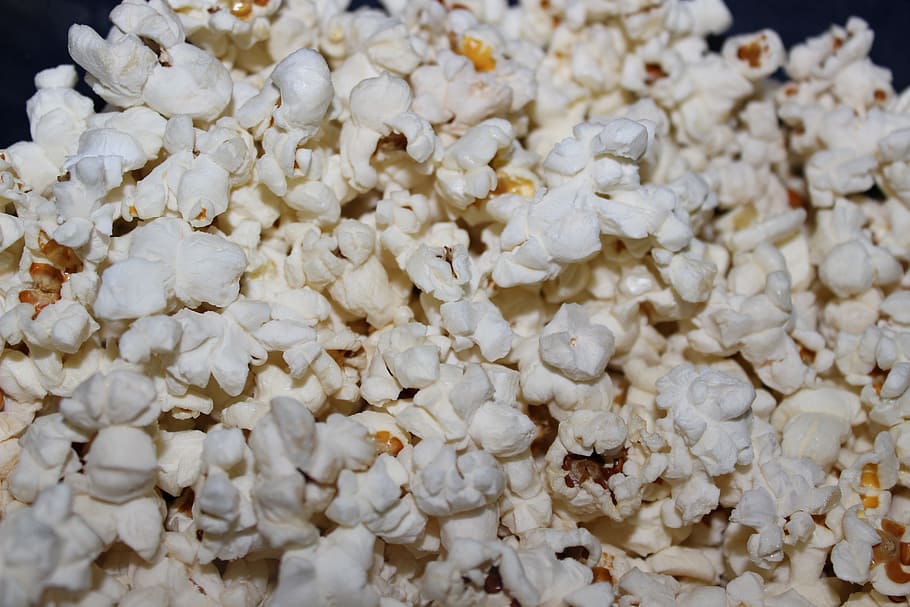 white popcorns, Popcorn, Eat, Food, Delicious, Edible, calories, unhealthy, knabberzeug, cinema
