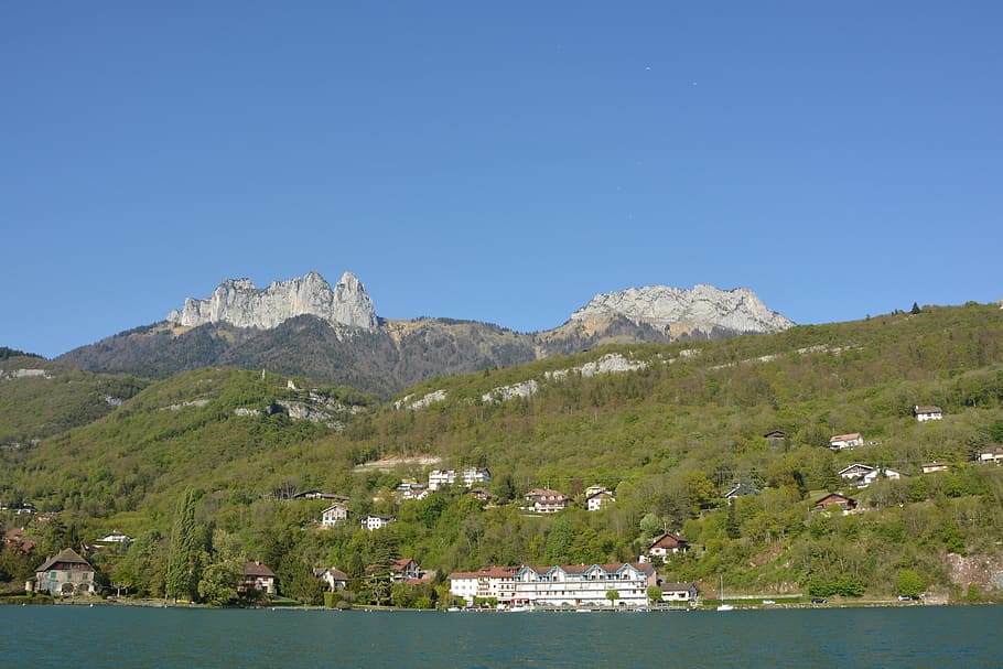 annecy, alps, mountain, haute-savoie, sky, blue, annecy lake, tourism, france, panorama