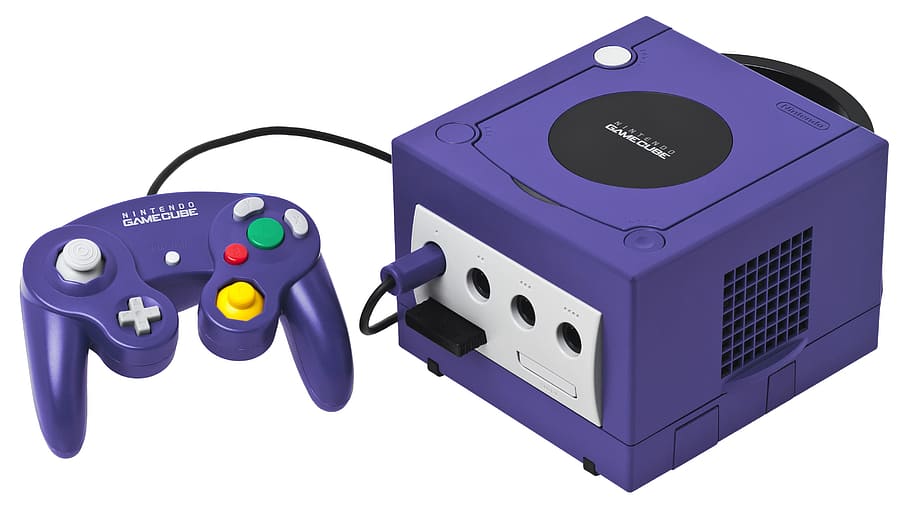 purple, nintendo gamecube, console, controller, game console, computer game, play, nintendo, gamecube, computer