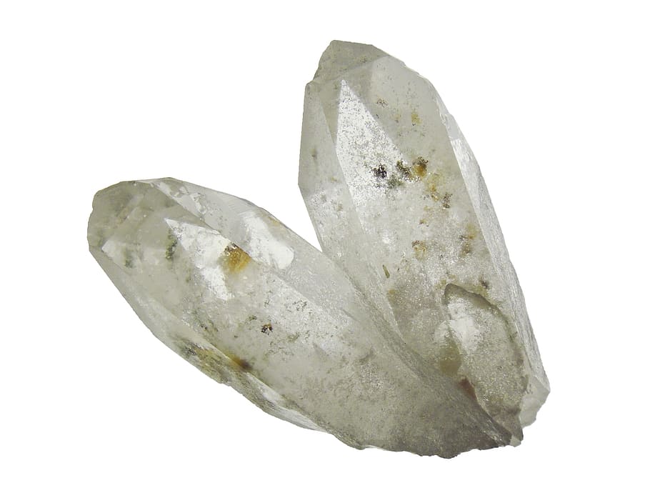 two white quartz, crystal, quartz, transparency, stone, mineral, power stone, clear, geology, rock - Object