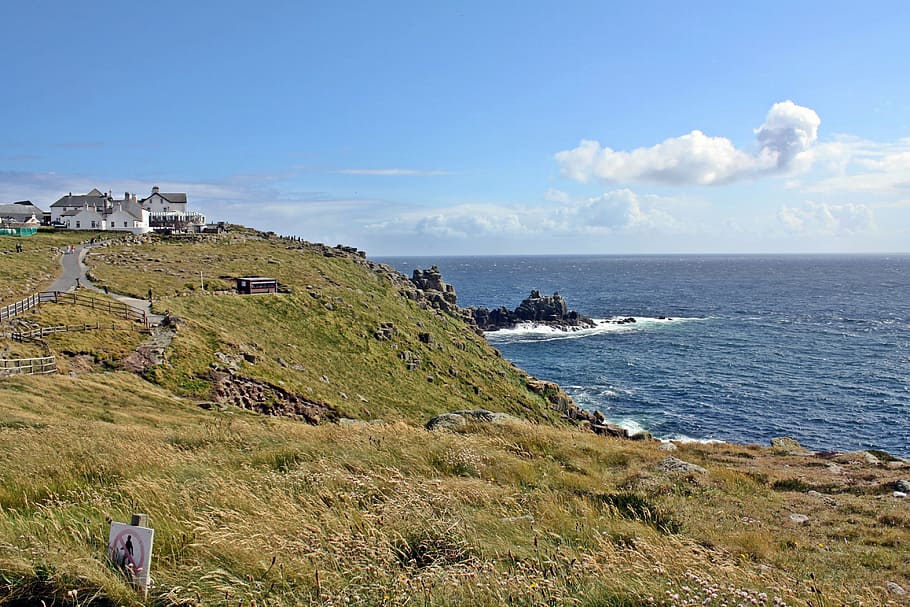 lost places, cape, end of the world, rugged, schroff, cornwall, england, outpost, haunting, land's end