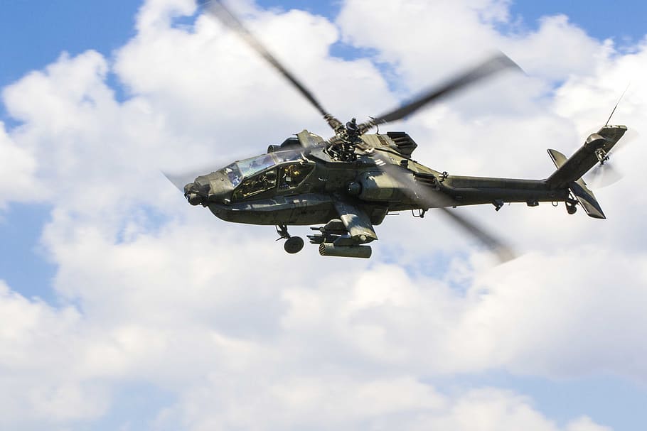 ah-64 apache, us army, united states army, aviation, helicopter, cloud - sky, air vehicle, sky, flying, transportation