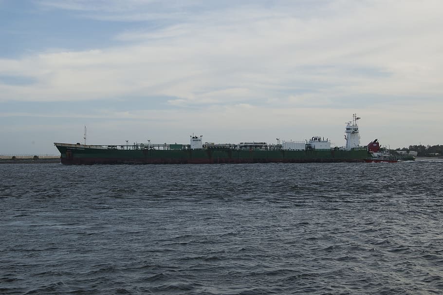 ship, tanker, petrochem, vessel, water, sea, sky, industry, cloud - sky, waterfront