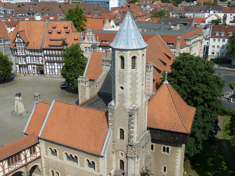 braunschweig, kastil, historis, kota tua, tua, bangunan, rumah, tiang penopang, sachsen rendah, fachwerkhaus
