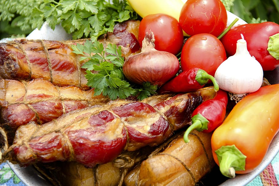 carne, legumes, nutrição, cozinhar, almoço, cebola, churrasco, cozinha, tomate, fresco