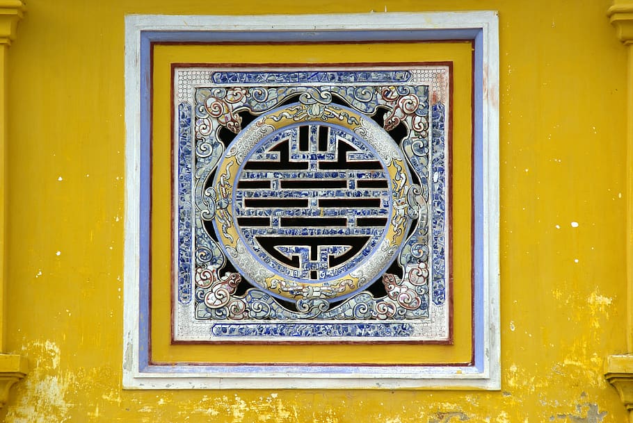 viet nam, palace, imperial, ornament, window, ceramic, architecture, decoration, close-up, day