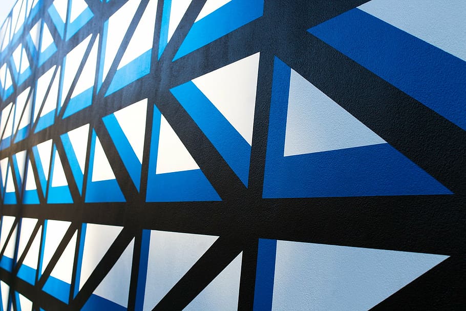 art, background, lines, vintage background, blue, triangle shape, architecture, full frame, day, girder