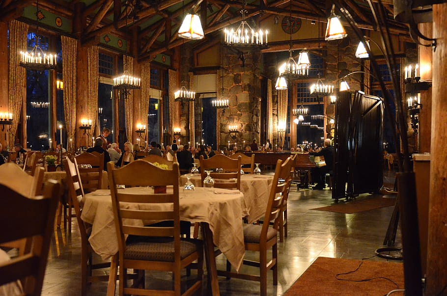 restaurant, dinner, tables, yowani, lodge, night, food, illuminated, seat, chair