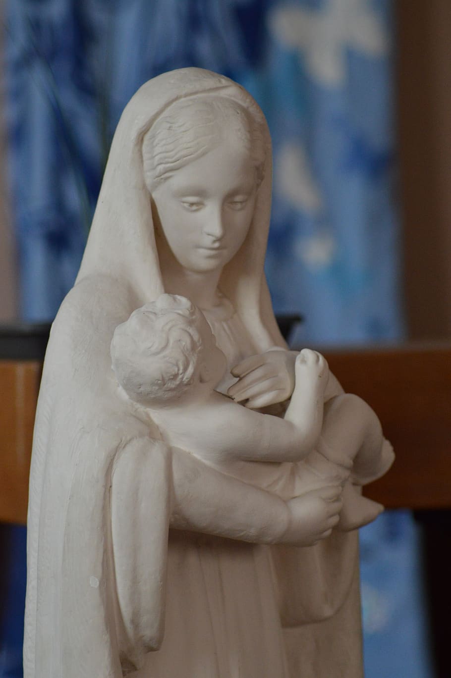 patung, ibu, anak, wanita, agama, maria, yesus, potret, santo, berdoa