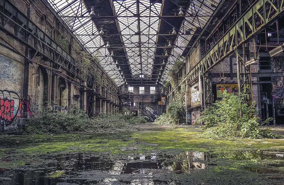 tempat hilang, aula, pforphoto, pabrik, ditinggalkan, kehancuran, suasana, bangunan, suasana hati, rusak