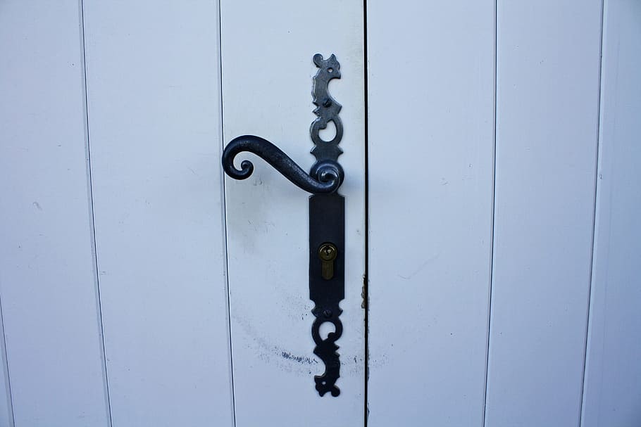 Handle, Door, Wrought Iron, Ornate, iron, antique, old, vintage, security, lock