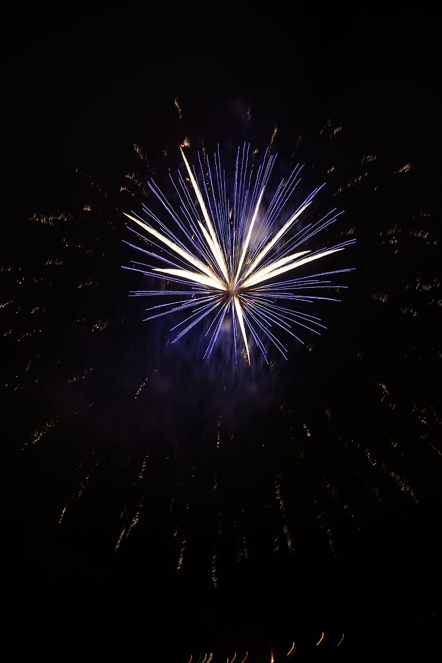brown, purple, fireworks, nighttime, Rocket, White, Explosion, blue, pyrotechnics, star