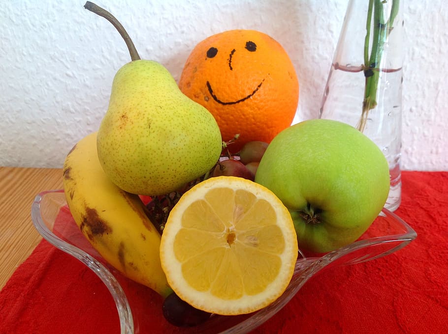 fruit, fruit basket, fruits, pear, healthy, food, vitamins, apple, fresh, ripe