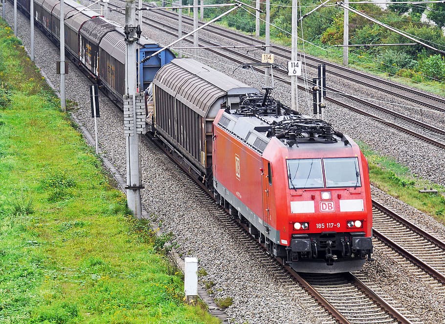 faixa de Oberrhein, trem de carga, Oberrhein, trilha, Appenweier, tráfego na Suíça, transporte público, Mannheim-lok, br185, br 185
