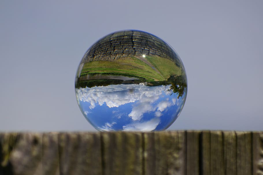 natural, landscape, sky, cloud, park, grass, wood, green, glass beads, glass ball