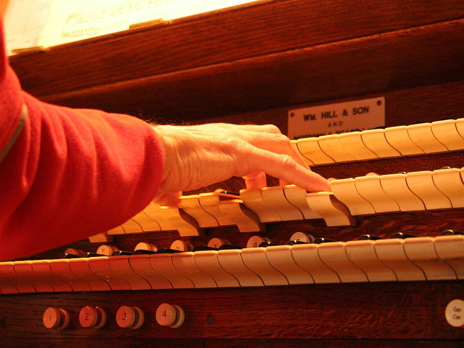 Órgano de iglesia, órgano, pipa, órgano de pipa, teclado, teclas, pistón, pulgar, iglesia, instrumento