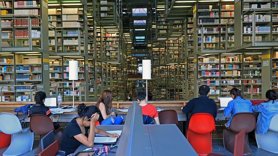 meksiko, biblioteca vasconcelos, perpustakaan, pembaca, wanita, sekelompok orang, dewasa, pria, orang-orang nyata, teknologi