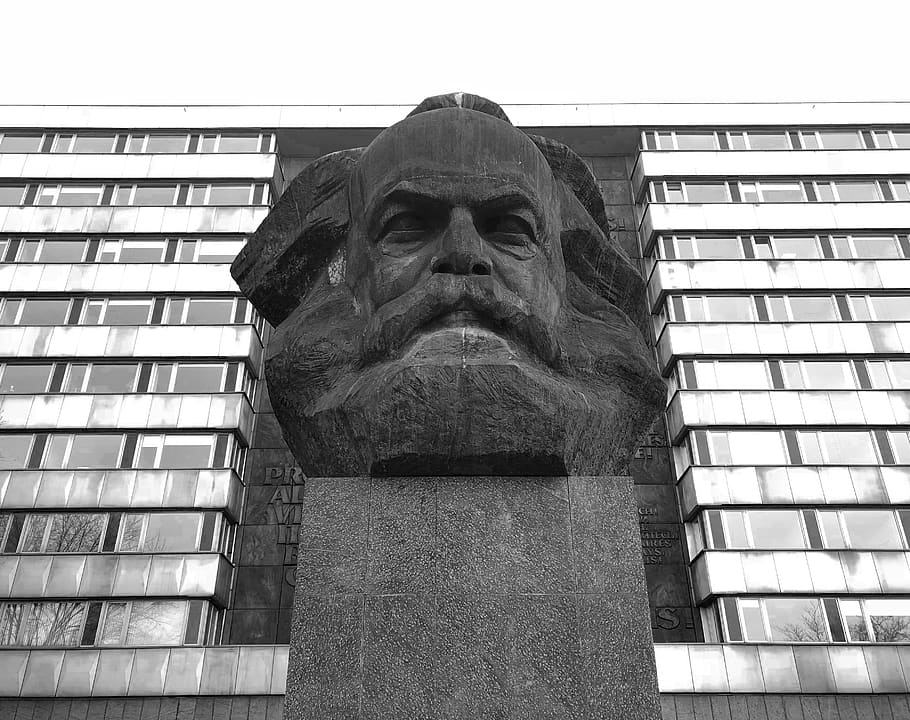 retrato, pessoas, homem, adulto, Karl Marx, monumento, moderno, homens, pessoa, masculino