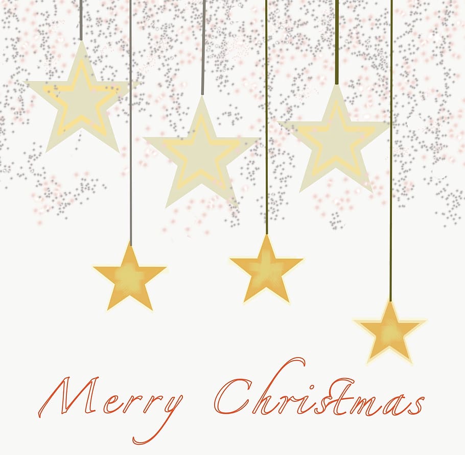 merry christmas, stars, decoration, holiday, celebration, decorative, white, card, season, christmas