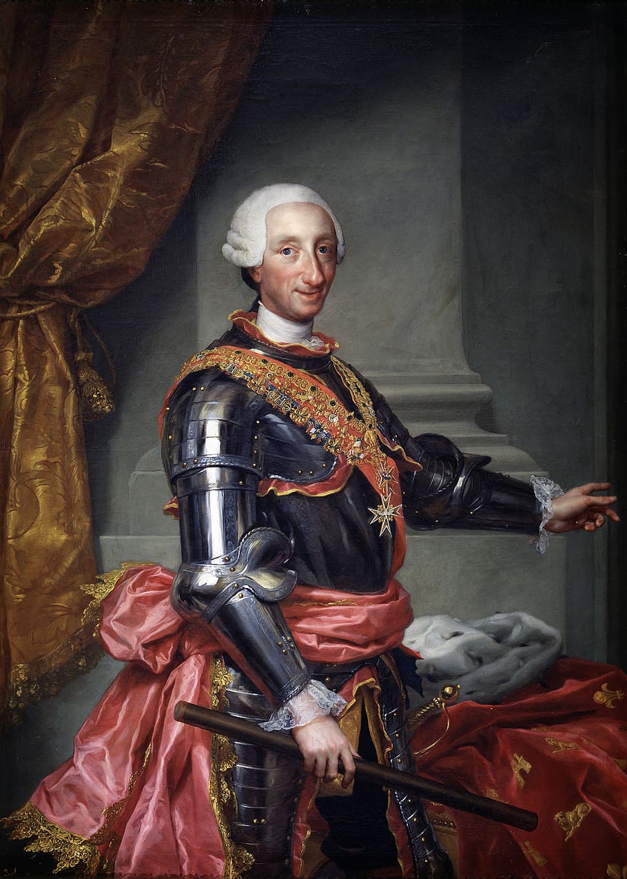 karl iii, king, spain, 1761, portrait, man, painting, one person, indoors, looking at camera