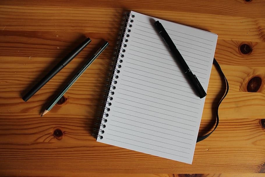 buku catatan, pena, kantor, untuk menulis, kertas, buku, catatan, pekerjaan, pensil, organisasi