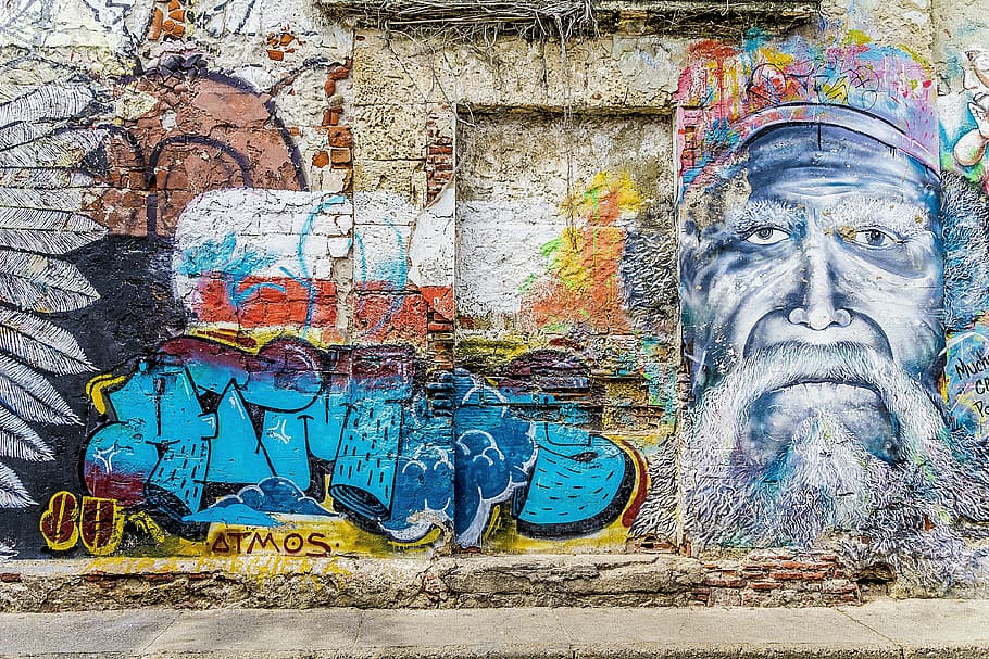 pintura de parede, sai baba, shirdi, fundo, grafite, grunge, arte de rua, parede de graffiti, arte de graffiti, artística