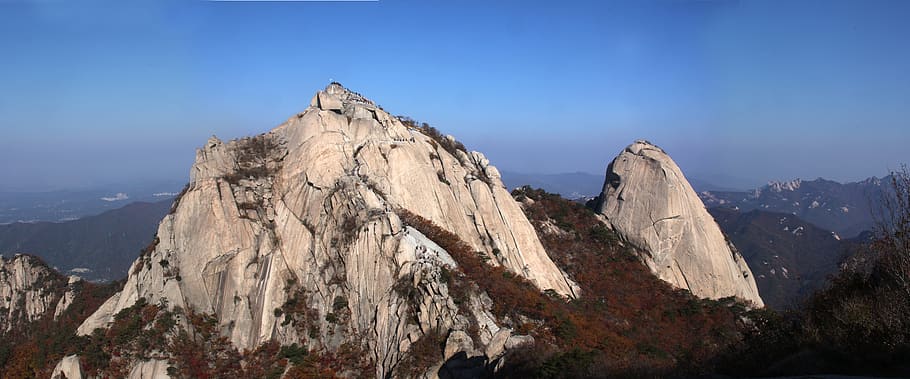 bukhansan mountain, white new, acquisition salary, mountain, tor, top, seoul, sky, mountain range, scenics - nature