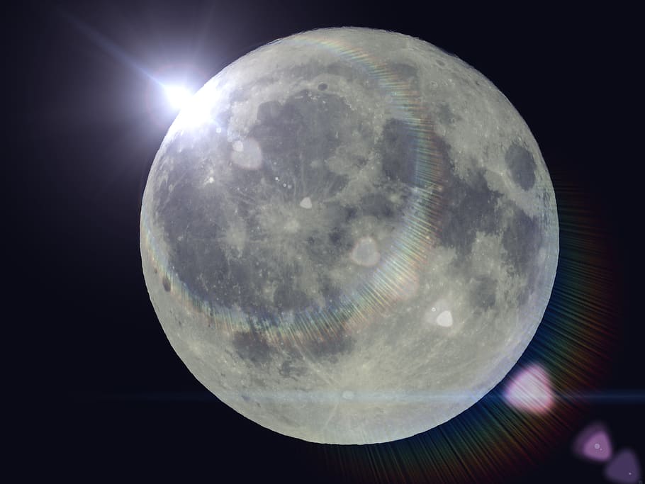 달, 초신성, lichtreflex, 달빛, 밤, 공간, 하늘, 보름달, 기하학적 모양, 천문학