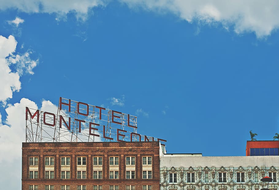 hotel monteleone, marrom, cinza, pintado, casa, sinal, construção, arquitetura, cidade, azul