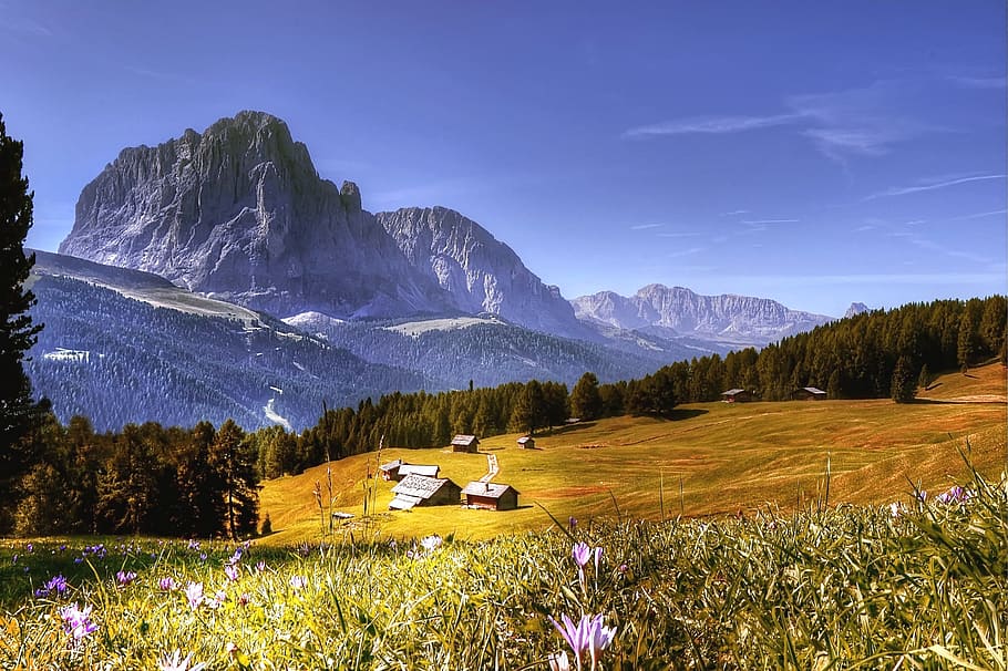 Dolomitas, Montanhas, Itália, Tirol do Sul, vista, alpino, val Gardena, caminhadas, natureza, campo de entulho